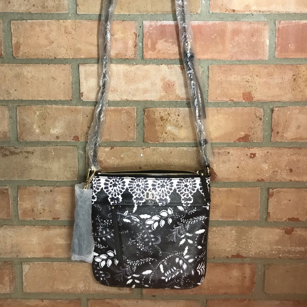 Dena NWT Floral Black Crossbody Purse